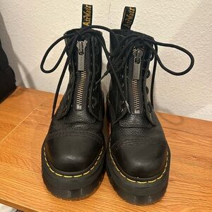 Sinclair Milled Nappa Leather Platform Doc Marten Boots